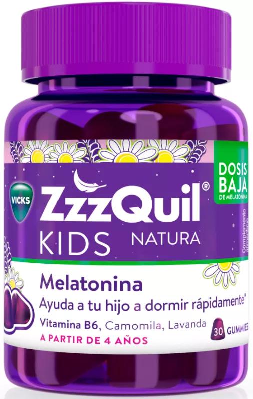 ZzzQuil Natura Kids Melatonina Dosis Baja +4 Años Dormir 30 Gummies