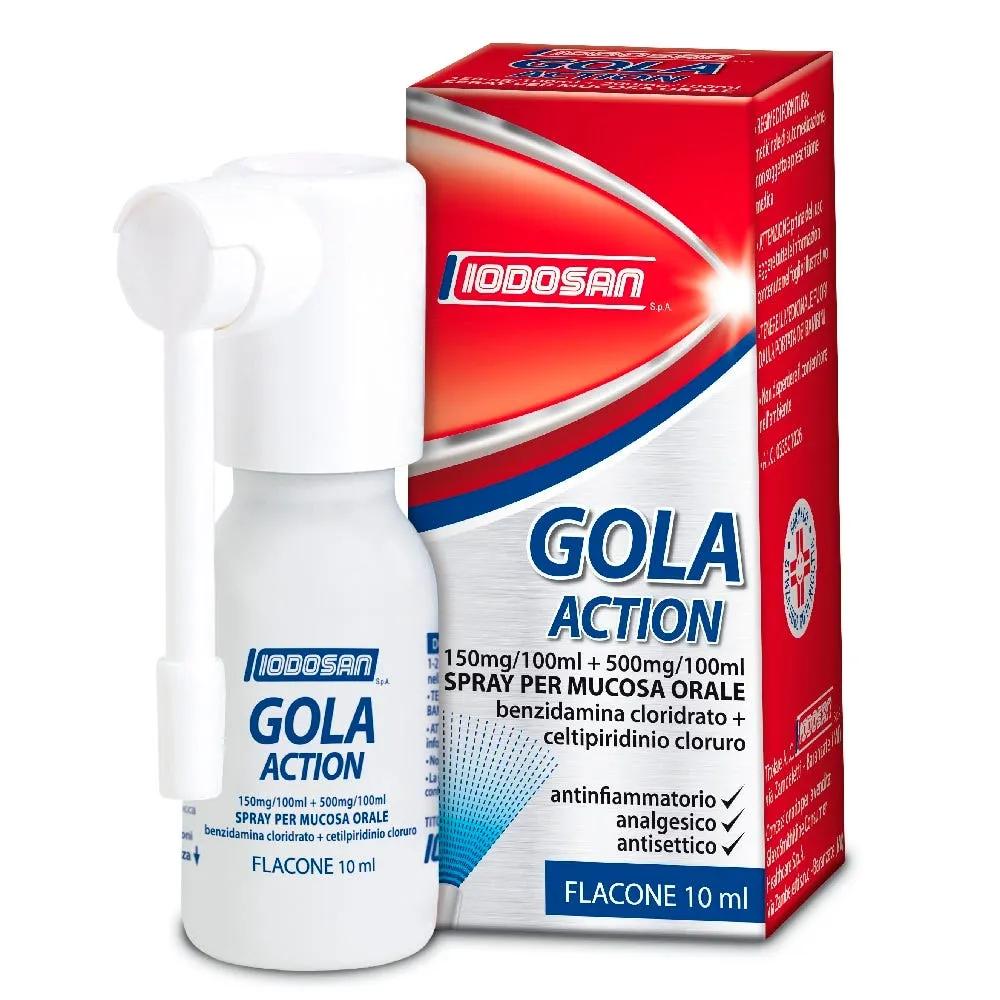 Iodosan Gola Action Spray per Mucosa Orale Antinfiammatorio Analgesico Antisettico 10 ml