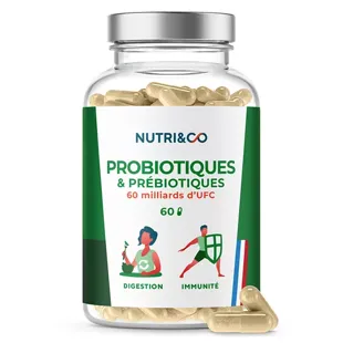 Nutri&Co Probio Pre y Probióticos para la Flora Intestinal 60 cápsulas
