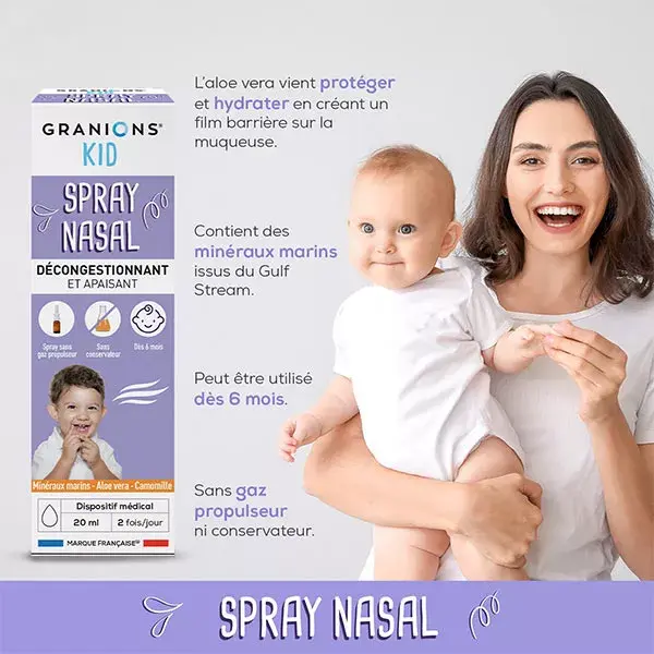 Granions Kid Nasal Spray Decongests and soothes the nasal mucosa 20 ml