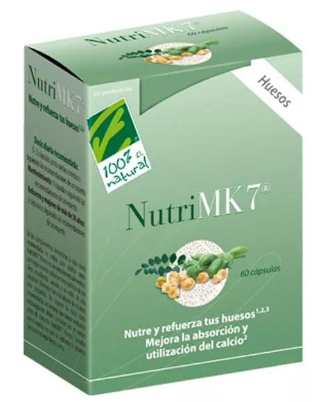 100% Natural Nutri MK7 Cálcio 60 Cápsulas de 45mcg