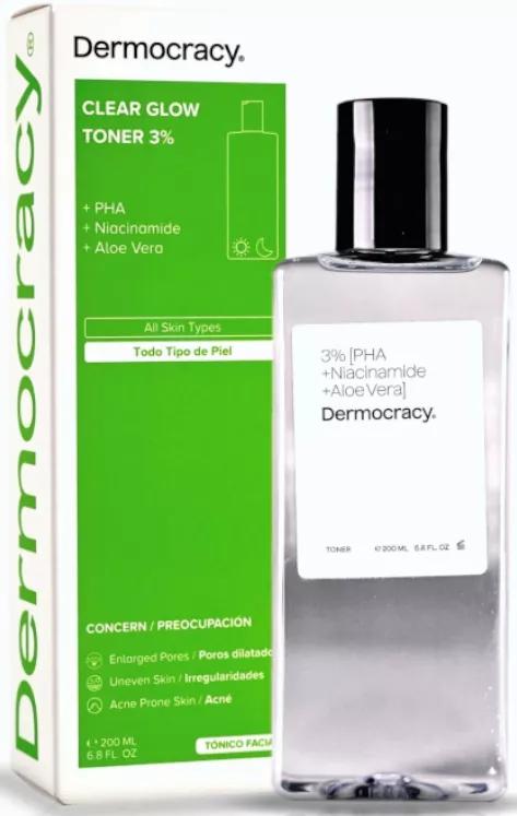 Dermocracy 3% PHA + Niacinamida + Tónico Aloe Vera 200 ml