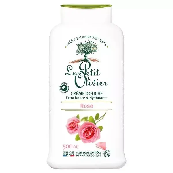 Le Petit Olivier - Crème Douche Extra Douce - Parfum Rose - Sans Savon 500ml