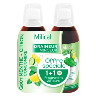 Milical Draineur Ultra Menta Limone Cetriolo Lotto di 2 x 500ml