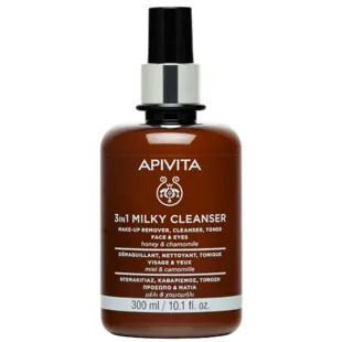 Apivita Reinigungsmilch 3 in 1 Gesicht und Augen mit Kamille und Honig 300ml