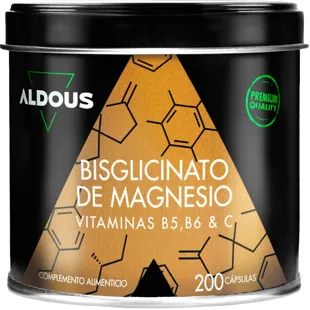 Aldous Bisglicinato de Magnésio com Vitamina C, B5 e B6 200 Cápsulas