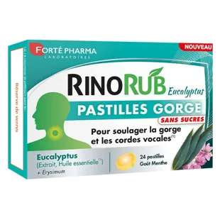 Forté Pharma RinoRub Pastiglie per la gola all'eucalipto senza zucchero 24 pastiglie