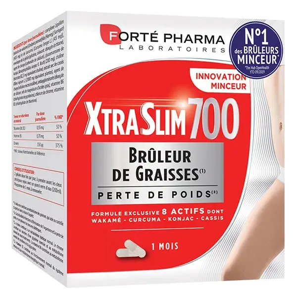 Forté Pharma Xtraslim 700 Brûleur de Graisses Curcuma Wakamé 120 gélules 1 mois