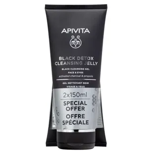 Apivita Face and Eye Cleanser Black Detox 2x150 ml