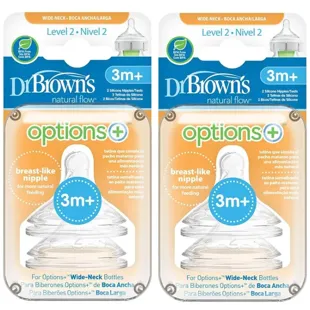 DrBrown&#39;s Saugeroptionen+ Wide Mouth Level 2 2x2 Einheiten