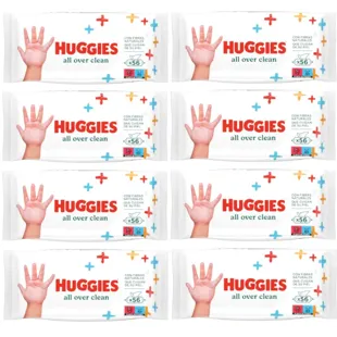 Huggies All Over Clean Lenços Umedecidos para Bebês 8x56 Unidades