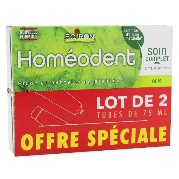 Boiron Homéodent Dentifrice Soin Complet Anis Lot de 2 x 75ml