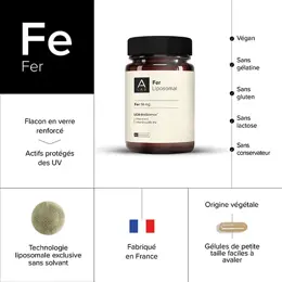 A-Lab Fer Liposomal 14 mg - Anti-Fatigue, Immunité, Carence, Energie - 60 gélules