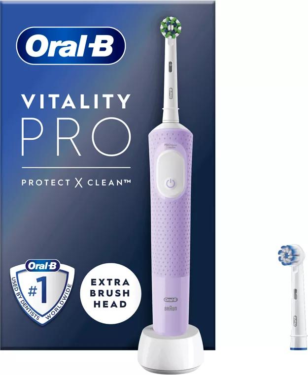 Oral-B Vitality Pro Esova Elétrica Roxa + 2 Cabeças de Recarga
