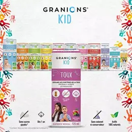 GRANIONS Kid Toux Dès 1 an Goût pomme Aronia Sirop 125 ml