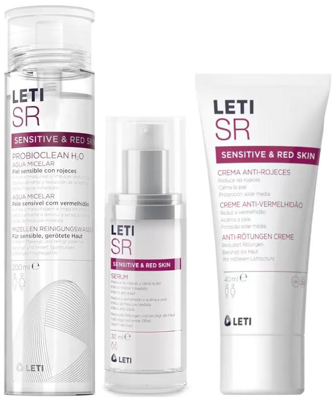 Leti SR Anti-Roodheid Serum 30 ml + Crème 40 ml + Micellair Water 200 ml