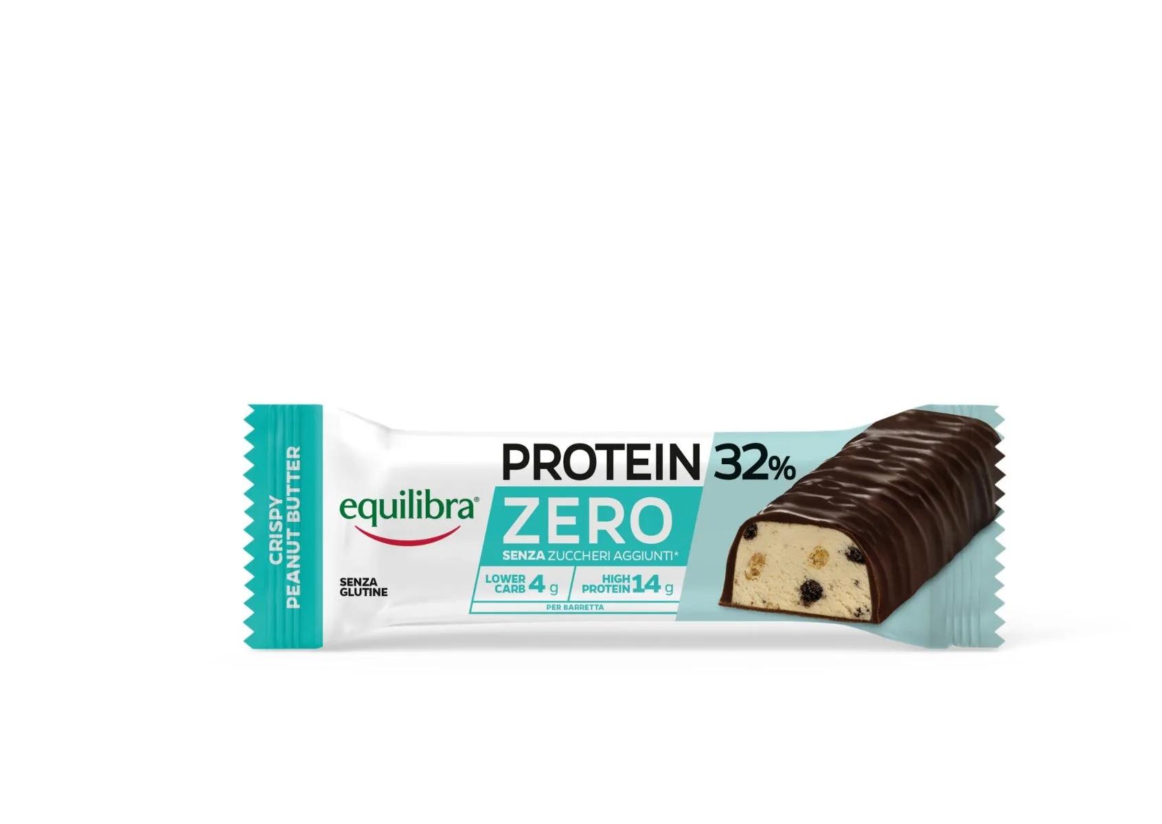 Equilibra Protein 32% Zero Crispy Peanut Barretta Proteica Senza Zuccheri 45g