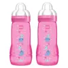 MAM Easy Active Biberon Débit X +6m Rose Animaux Marin Lot de 2 x 330ml