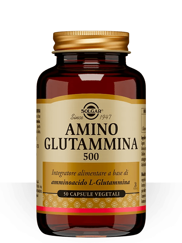 Solgar Amino Glutammina 500 Integratore Memoria 50 Capsule Vegetali