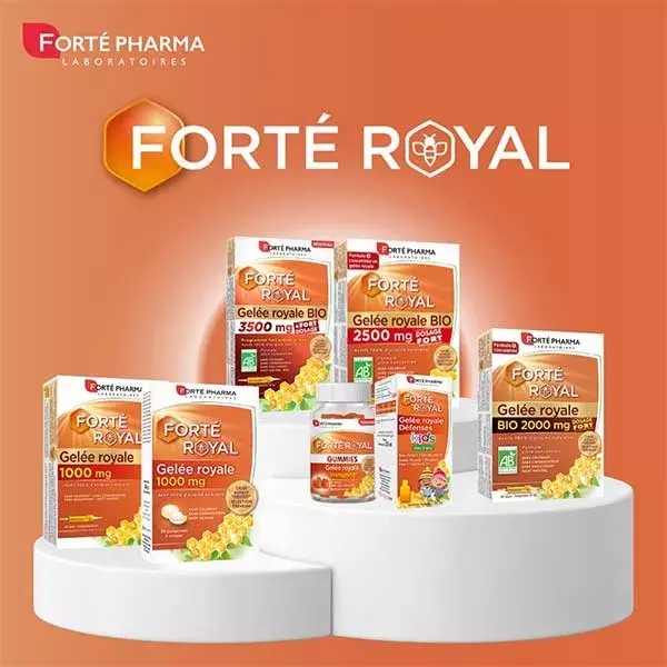 Forté Pharma Forté Royal Gelée Royale Bio 2 500 mg et Miel Immunité 20 ampoules