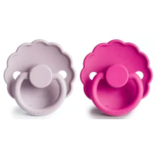 Frigg Silicone Pacifiers Daisy Lilac/Fuchsia +0m 2 units
