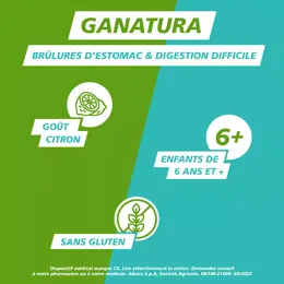 GANatura 100% Naturel Brûlures d'Estomac et Digestion Difficile - 14 Comprimés