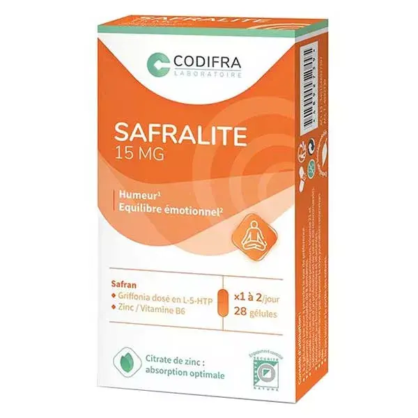 Safralite 15 mg box of 28 capsules