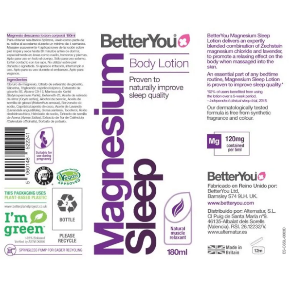 Better You Magnesium Rest Body Lotion 180 ml