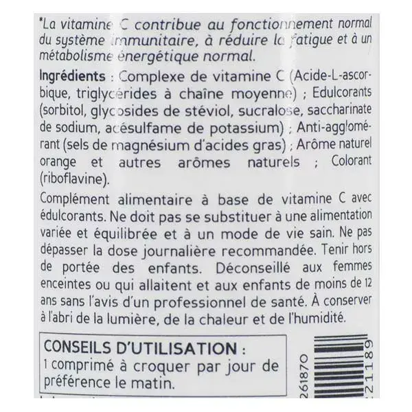 Biocyte Vitamine C Lipo 500mg 30 comprimés à croquer