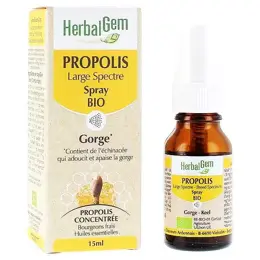 Herbalgem Propolis Large Spectre Gorge Spray Bio 15ml