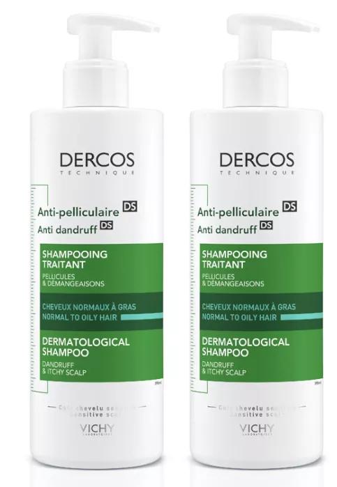 Vichy Dercos Anti-Schuppen-Shampoo für normales und fettiges Haar 2x390 ml