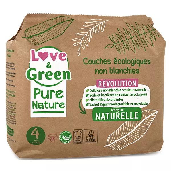 Love & Green Baby Change Pañal Ecológico Pure Nature Talla 4 38 unidades