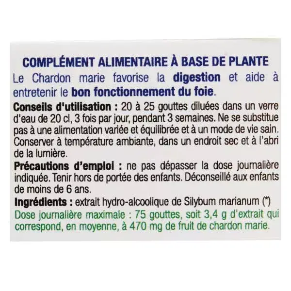 Ladrôme Extraits de Plantes Fraîches Chardon Marie Bio 50ml