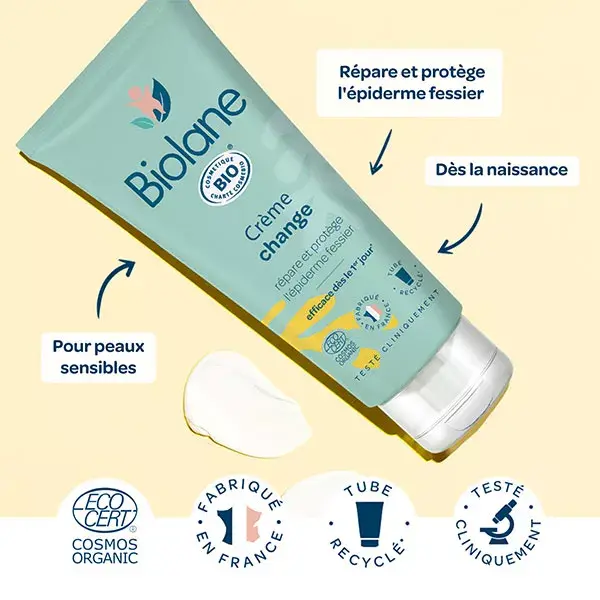 Biolane - Crème de change BIO - Soulage et Répare - Bébé - 100ml