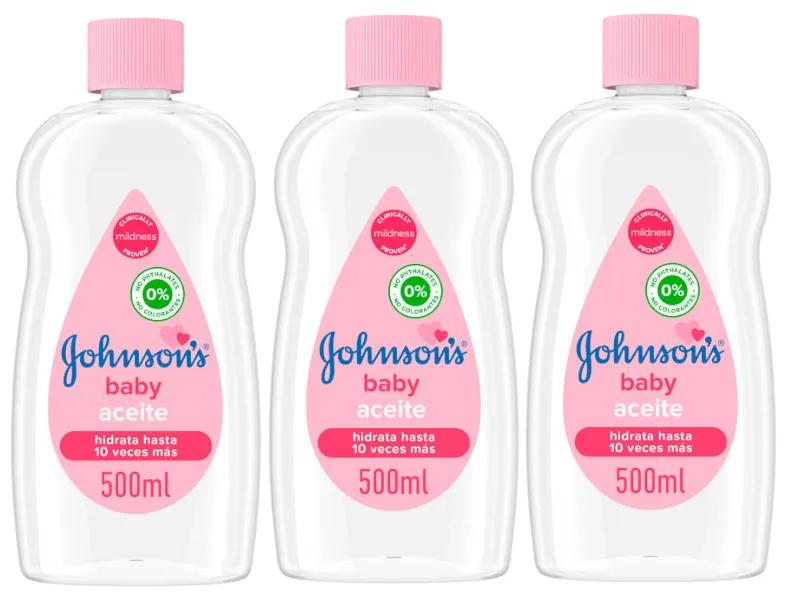 Johnson&#39;s Baby Moisturizing Body Oil for Babies 3x500 ml