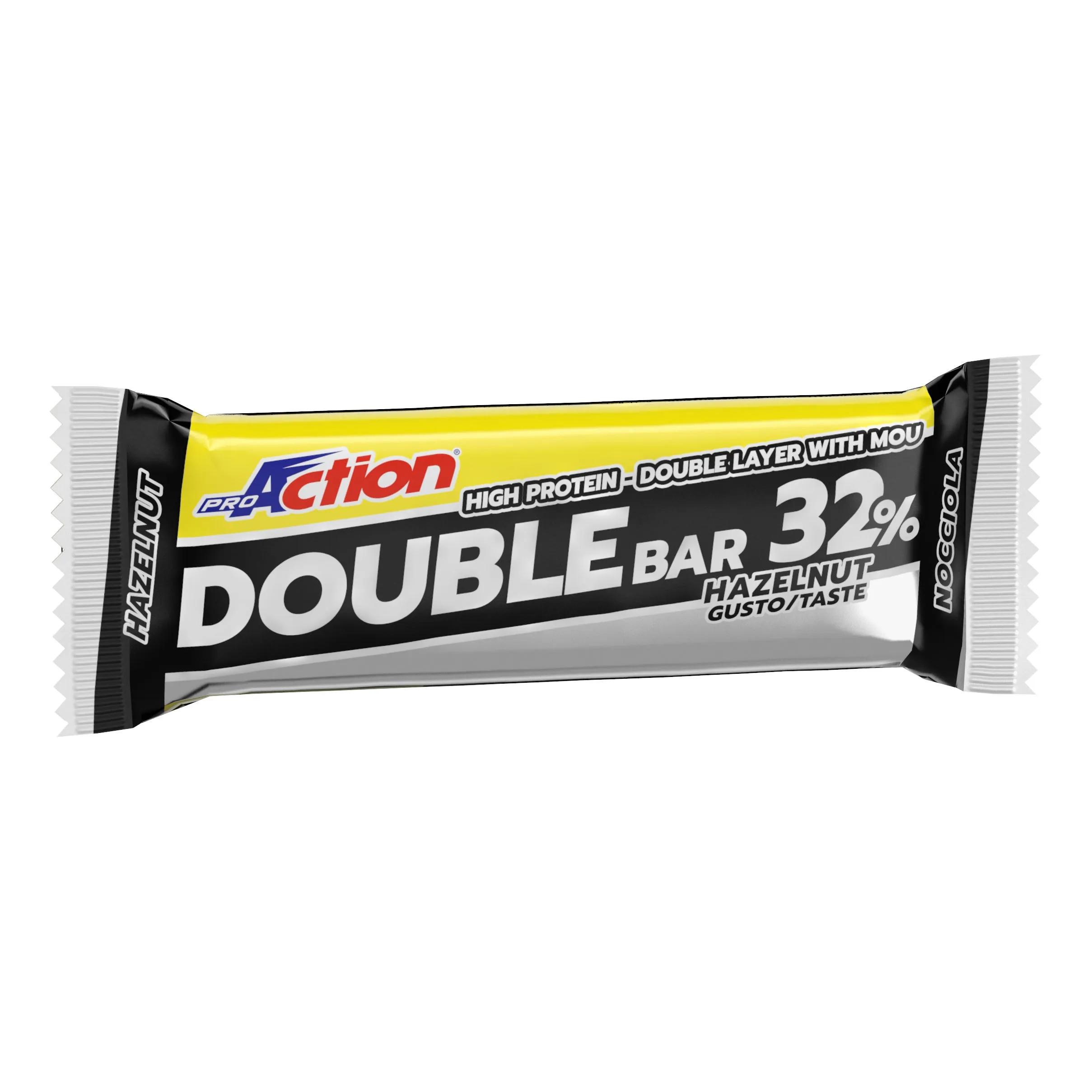 ProAction Double Bar 32% Barretta proteica Nocciola E Caramello 60 g