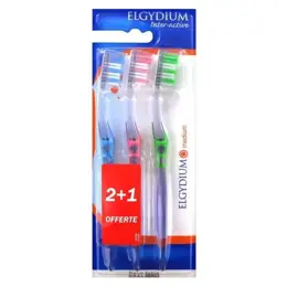 Elgydium Brosse à Dents Inter-Active Médium Lot de 3