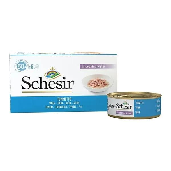 Schesir Tonnetto Al Naturale Lattina Cibo Umido Gatto Adulto 6X50G