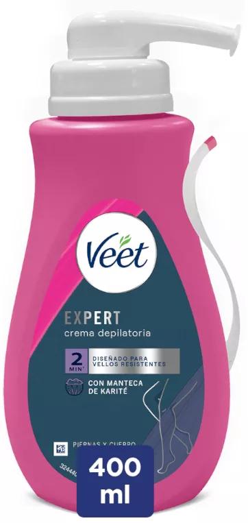 Veet Expert Crema Depilatoria Cuerpo y Piernas Vello Resistente 400 ml