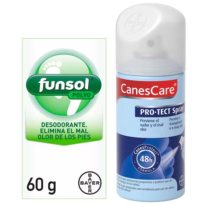 Funsol Canescare Spray 150 ml + Funsol Fuß-Deodorant-Pulver 60 g Sparformat