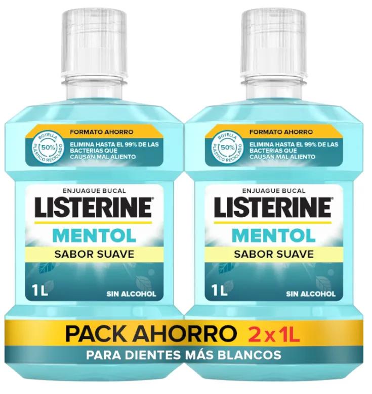 Listerine Menthol Mundspülung milder Geschmack 2x1000 ml