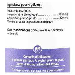 Nat & Form Écoresponsable Gingembre Bio 200 gélules