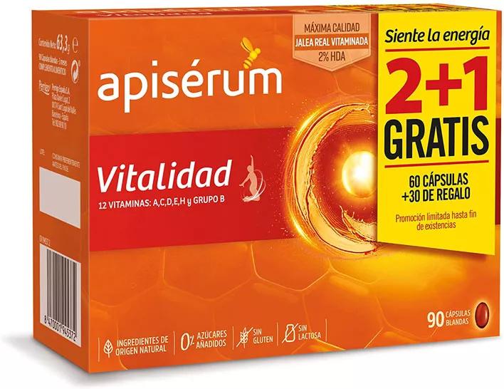 Apisérum Jalea Real Vitalidad 60 Cápsulas + REGALO 30 Cápsulas