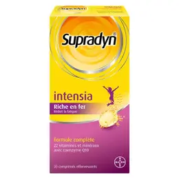 Supradyn Intensia Réduit la Fatigue Vitamines Minéraux et Fer 30 comprimés effervescents