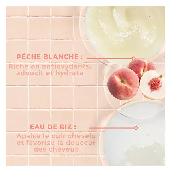Energie Fruit Cheveux Fins et Délicats Shampoing Douceur Pêche Blanche & Eau de Riz Bio 250ml