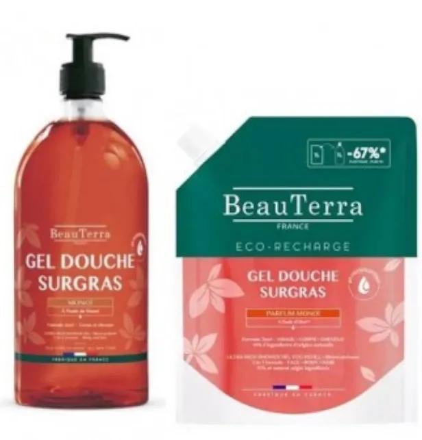 Beauterra Gel Monoï 1 Litre + Recharge 1 Litre