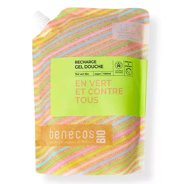 Benecos Ecorecharge Gel douche Thé vert BIO 1L