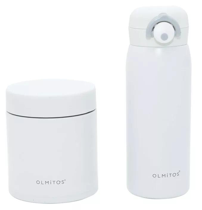 Olmitos Set Thermosflasche Liquid + Solid Weiß