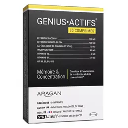 Aragan - Synactifs - Geniusactifs® - Mémoire - Bacopa- 30 comprimés