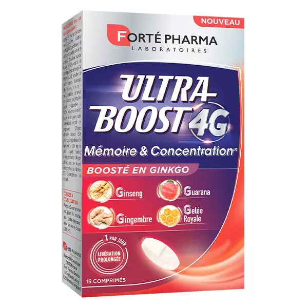 Forté Pharma Ultra Boost 4G Mémoire Concentration Ginkgo 15 comprimés